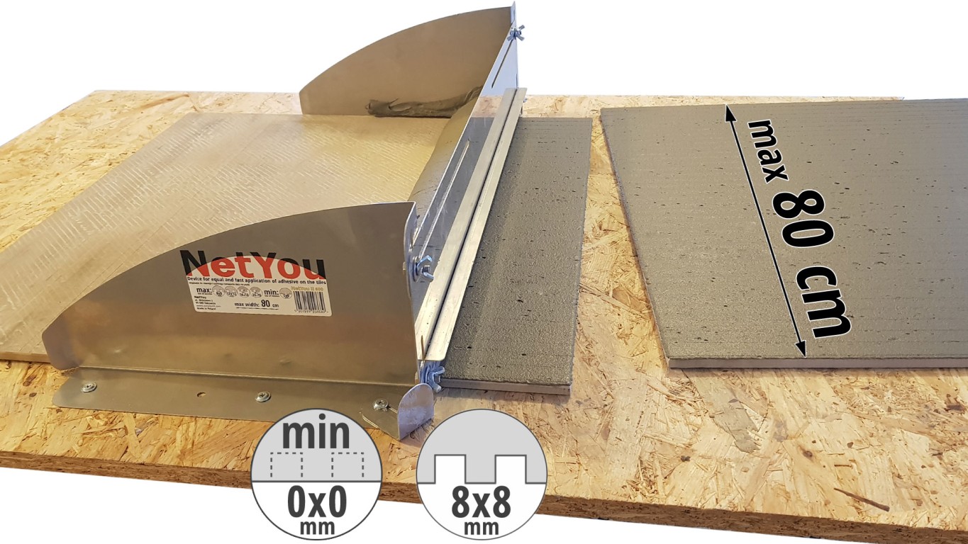 NetYou II 800 - Device for fast and equal application of adhesive on the tiles