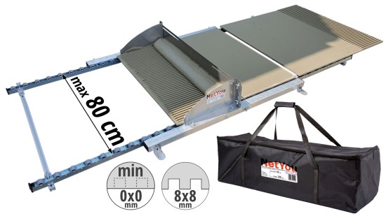 Set for fast and equal application of adhesive on ceramic tiles, max width 80 cm