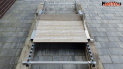 Set per l'applicazione rapida e uniforme della colla su piastrelle ceramiche, larghezza massima 80 cm