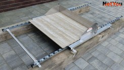 Set per l'applicazione rapida e uniforme della colla su piastrelle ceramiche, larghezza massima 80 cm