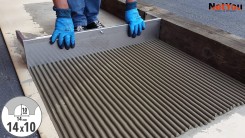 NetYou V - espátula dentada ajustável para aplicação uniforme e rápida de cola no chão, largura máxima de 80 cm