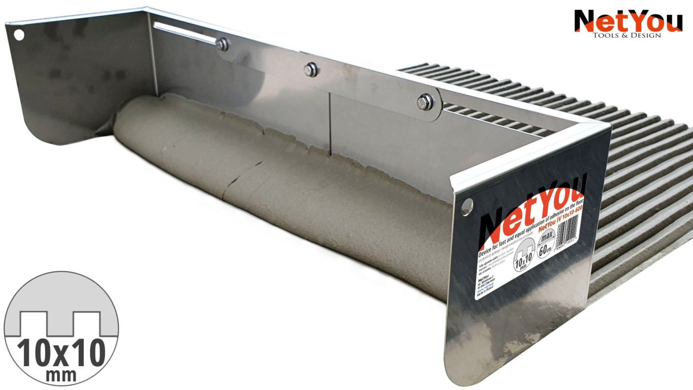NetYou IV – Verstellbare Zahnkelle für schnelles und gleichmäßiges Auftragen von Kleber auf den Boden