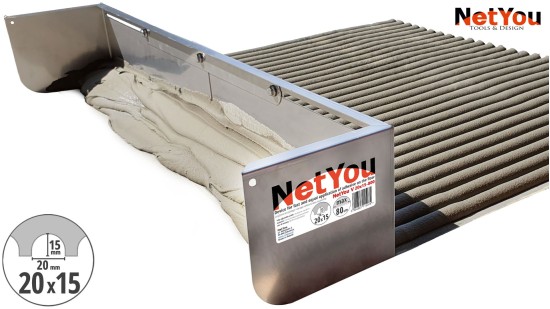 NetYou V – verstellbare Zahnkelle für gleichmäßiges und schnelles Auftragen von Leim auf den Boden, max. Breite 80 cm