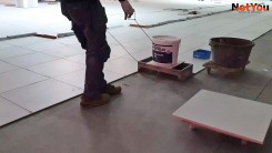 Aste di trazione (set da 2 pezzi, 100 cm ciascuna) per dispositivi per l'applicazione rapida e uniforme dell'adesivo per piastre