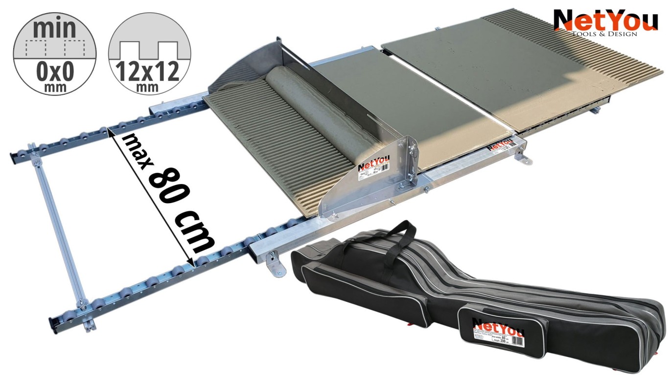 Set zum schnellen und gleichmäßigen Auftragen von Kleber auf Keramikfliesen, max. Breite 80 cm