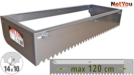 NetYou VIII 14x10-1200. Device for tiler for fast and equal application of adhesive on the floor